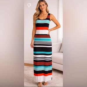 Jessica Howard Multicolor Striped Maxi Dress